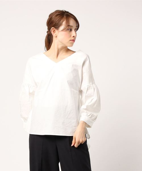 VENCEEXCHANGE（ヴァンスエクスチェンジ）の「2WAYリボンブラウス            （シャツ/ブラウス・レディース・オフホワイト/ブラック/ベージュ・MEDIUM）」の7枚目の写真