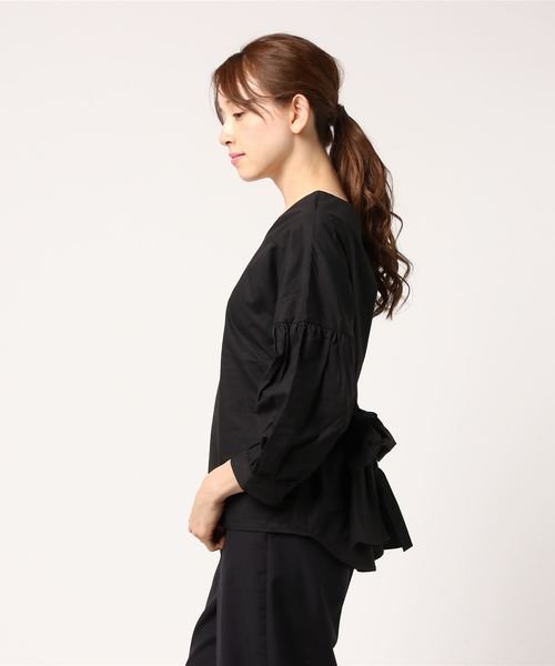 VENCEEXCHANGE（ヴァンスエクスチェンジ）の「2WAYリボンブラウス            （シャツ/ブラウス・レディース・オフホワイト/ブラック/ベージュ・MEDIUM）」の6枚目の写真