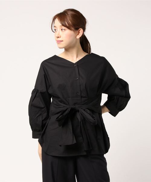 VENCEEXCHANGE（ヴァンスエクスチェンジ）の「2WAYリボンブラウス            （シャツ/ブラウス・レディース・オフホワイト/ブラック/ベージュ・MEDIUM）」の4枚目の写真