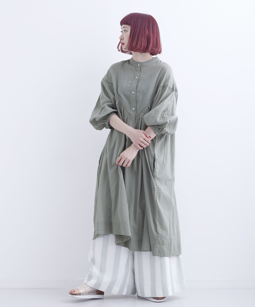 MERLOT(メルロー)の「インド綿梯子Vレースパフスリーブワンピース5670(ワンピース・レディース・ブラック/ネイビー/オフホワイト/グリーン・FREE)」の6枚目の写真