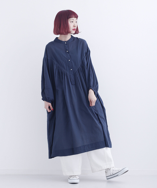 MERLOT(メルロー)の「インド綿梯子Vレースパフスリーブワンピース5670(ワンピース・レディース・ブラック/ネイビー/オフホワイト/グリーン・FREE)」の12枚目の写真