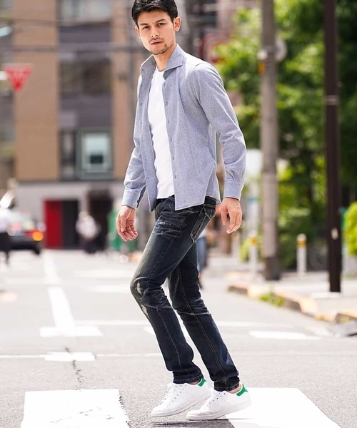 MICHEL KLEIN HOMME (ミッシェルクランオム)の「リペアデニム(インディゴ)(デニムパンツ・メンズ・インディゴブルー・SMALL/MEDIUM/LARGE/X-LARGE/XX-LARGE)」の3枚目の写真