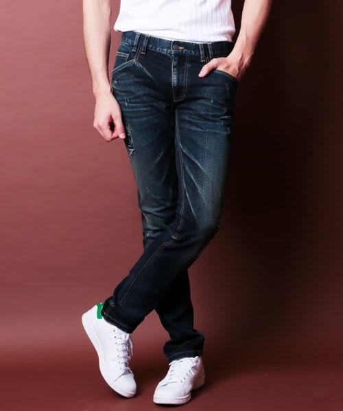 MICHEL KLEIN HOMME (ミッシェルクランオム)の「リペアデニム(インディゴ)(デニムパンツ・メンズ・インディゴブルー・SMALL/MEDIUM/LARGE/X-LARGE/XX-LARGE)」の16枚目の写真