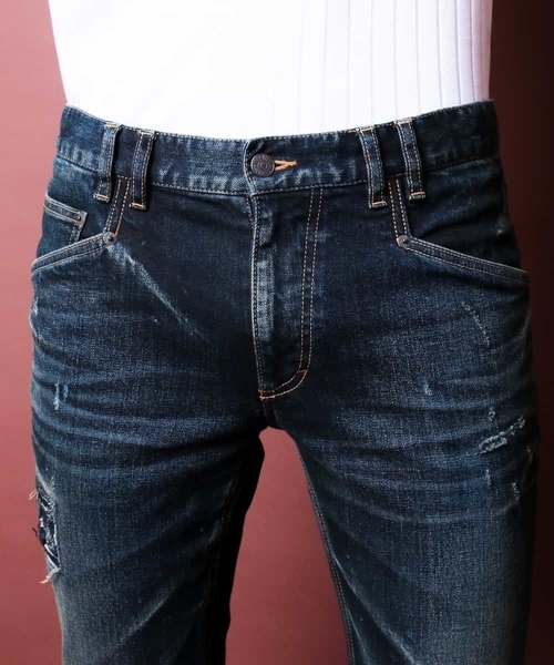 MICHEL KLEIN HOMME (ミッシェルクランオム)の「リペアデニム(インディゴ)(デニムパンツ・メンズ・インディゴブルー・SMALL/MEDIUM/LARGE/X-LARGE/XX-LARGE)」の20枚目の写真