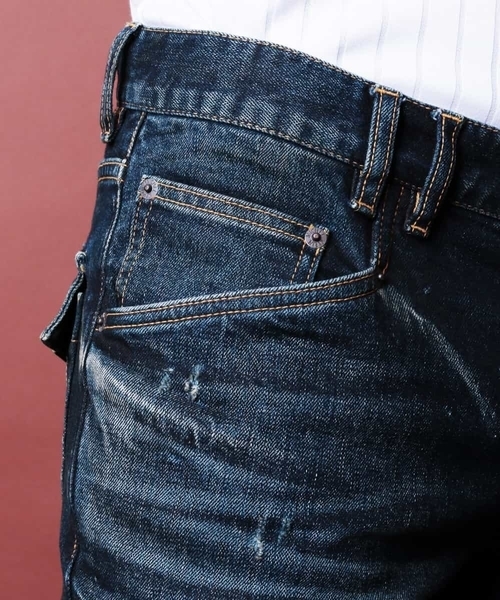 MICHEL KLEIN HOMME (ミッシェルクランオム)の「リペアデニム(インディゴ)(デニムパンツ・メンズ・インディゴブルー・SMALL/MEDIUM/LARGE/X-LARGE/XX-LARGE)」の10枚目の写真