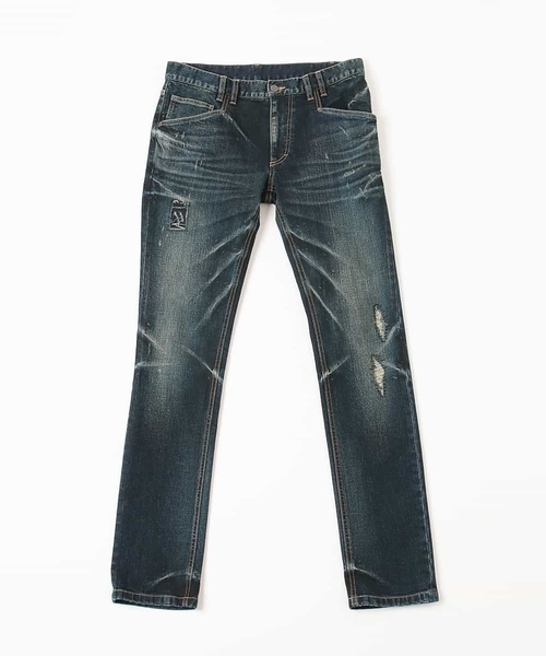 MICHEL KLEIN HOMME (ミッシェルクランオム)の「リペアデニム(インディゴ)(デニムパンツ・メンズ・インディゴブルー・SMALL/MEDIUM/LARGE/X-LARGE/XX-LARGE)」の6枚目の写真