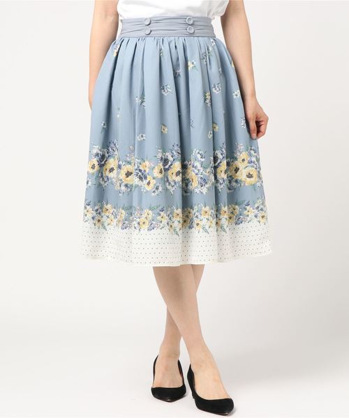 axes femme(アクシーズファム)の「花柄×ドットスカート(スカート・レディース・ネイビー/サックスブルー/キナリ・MEDIUM)」の11枚目の写真