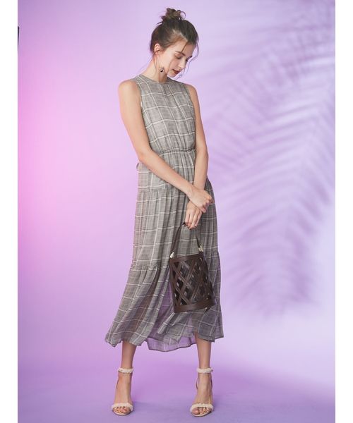 Mercuryduo マーキュリーデュオ の グレンチェックロングワンピース ワンピース Wear