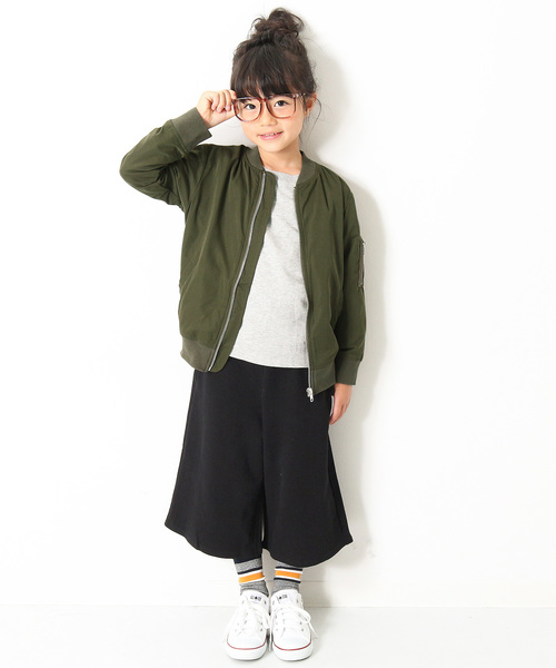 devirock(デビロック)の「ベーシックMA-1ブルゾン ライトアウター(MA-1・キッズ・カーキ/ブラック・130cm/140cm/150cm/160cm/120cm/110cm/100cm)」の6枚目の写真