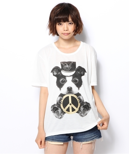 MALKOMALKA(マルコマルカ)の「ブギーさんTシャツ(Tシャツ/カットソー・レディース・ホワイト系その他・MEDIUM)」の1枚目の写真