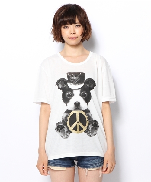 MALKOMALKA(マルコマルカ)の「ブギーさんTシャツ(Tシャツ/カットソー・レディース・ホワイト系その他・MEDIUM)」の2枚目の写真