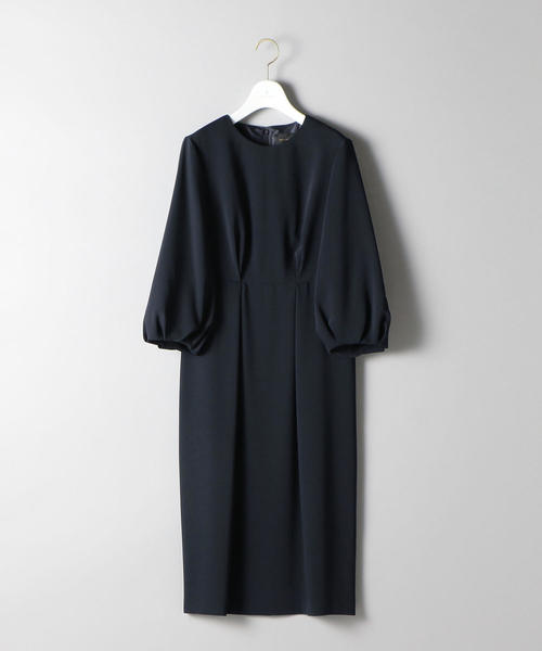 UNITED ARROWS（ユナイテッドアローズ）の「UPCS ダブルタック パフスリーブ ワンピース ◆（ワンピース・レディース・ネイビー/ナチュラル・36/40/38）」の3枚目の写真