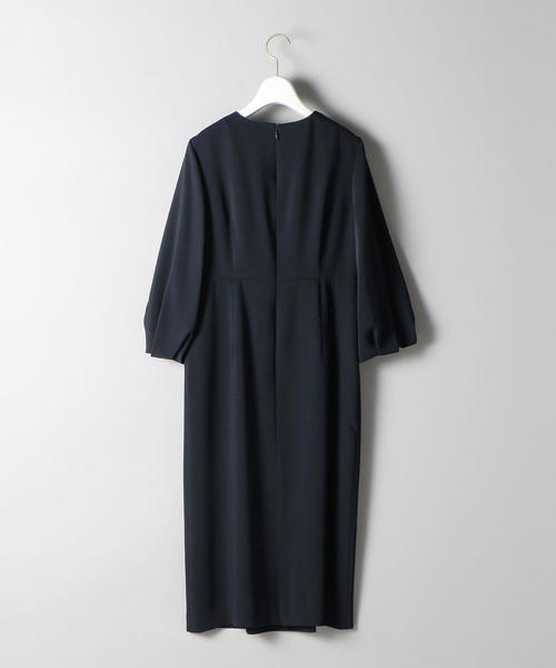 UNITED ARROWS（ユナイテッドアローズ）の「UPCS ダブルタック パフスリーブ ワンピース ◆（ワンピース・レディース・ネイビー/ナチュラル・36/40/38）」の4枚目の写真