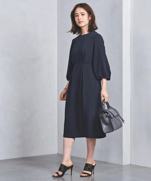 UNITED ARROWS（ユナイテッドアローズ）の「UPCS ダブルタック パフスリーブ ワンピース ◆（ワンピース・レディース・ネイビー/ナチュラル・36/40/38）」の13枚目の写真