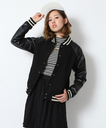WEGO | WEGO/フェイクレザー切替スタジャン(スタジャン)