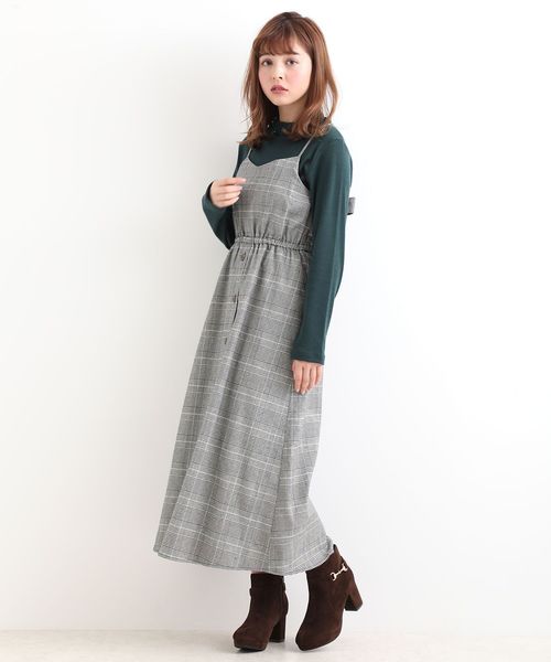 Majestic Legon マジェスティックレゴン の チェック柄ロングキャミワンピ ワンピース Wear