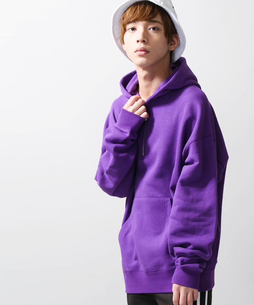 WEGO(ウィゴー)の「WEGO/ハーフジップビッグシルエットプルパーカー(パーカー・メンズ・杢グレー/ホワイト/ダークグリーン/パープル/ブラック・LARGE/MEDIUM/SMALL)」の5枚目の写真