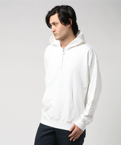 WEGO(ウィゴー)の「WEGO/ハーフジップビッグシルエットプルパーカー(パーカー・メンズ・杢グレー/ホワイト/ダークグリーン/パープル/ブラック・LARGE/MEDIUM/SMALL)」の12枚目の写真