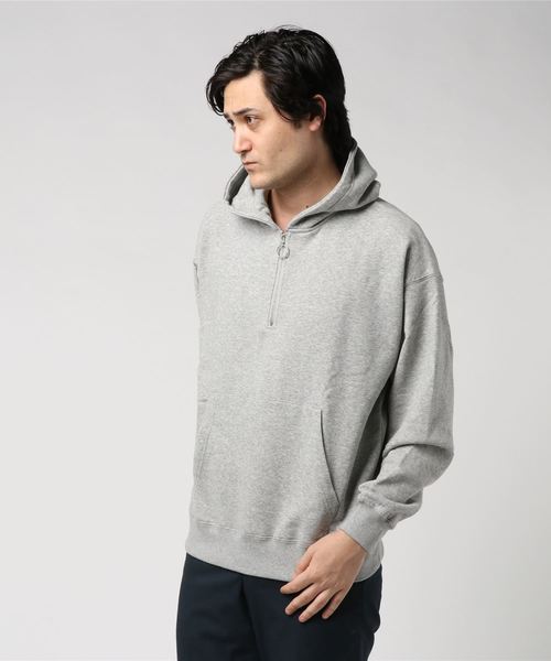 WEGO(ウィゴー)の「WEGO/ハーフジップビッグシルエットプルパーカー(パーカー・メンズ・杢グレー/ホワイト/ダークグリーン/パープル/ブラック・LARGE/MEDIUM/SMALL)」の10枚目の写真