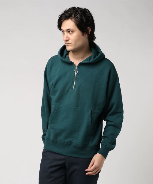 WEGO(ウィゴー)の「WEGO/ハーフジップビッグシルエットプルパーカー(パーカー・メンズ・杢グレー/ホワイト/ダークグリーン/パープル/ブラック・LARGE/MEDIUM/SMALL)」の9枚目の写真