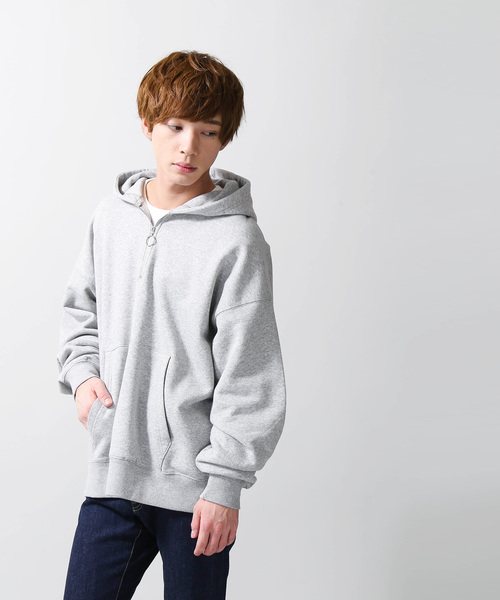 WEGO(ウィゴー)の「WEGO/ハーフジップビッグシルエットプルパーカー(パーカー・メンズ・杢グレー/ホワイト/ダークグリーン/パープル/ブラック・LARGE/MEDIUM/SMALL)」の21枚目の写真