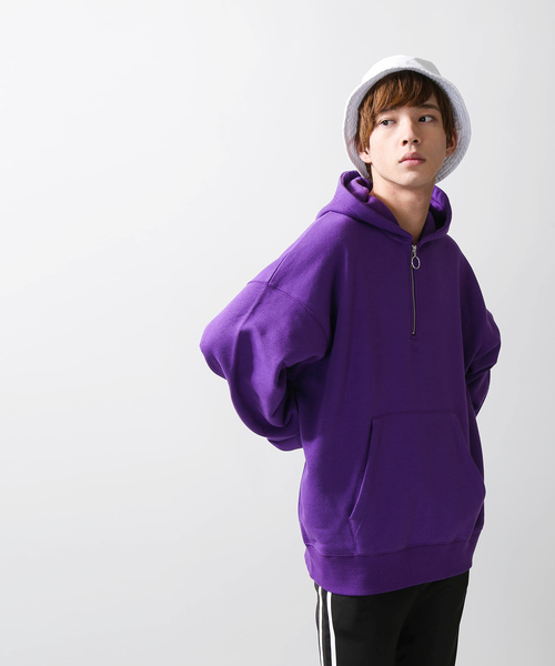 WEGO(ウィゴー)の「WEGO/ハーフジップビッグシルエットプルパーカー(パーカー・メンズ・杢グレー/ホワイト/ダークグリーン/パープル/ブラック・LARGE/MEDIUM/SMALL)」の15枚目の写真