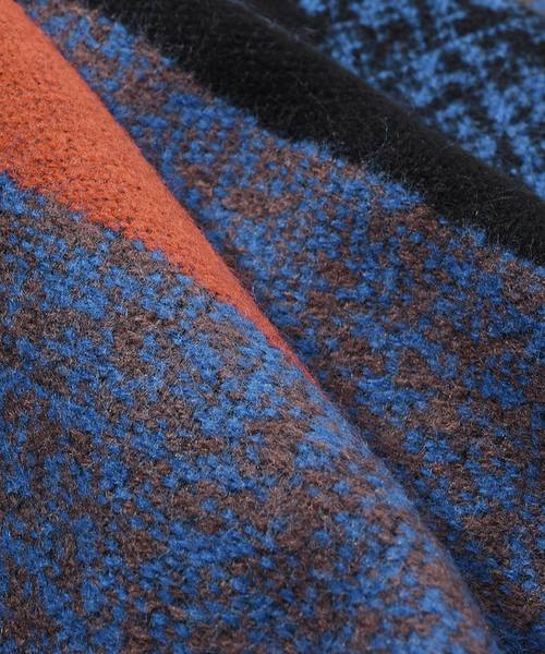 MinoriTY（マイノリティ）の「マルチボーダーケープ（マフラー・メンズ・ブラック/ブラウン・FREE）」の5枚目の写真