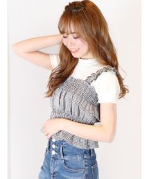 dazzlin | フレンチギンガムトップス【セットアップ】(キャミソール)
