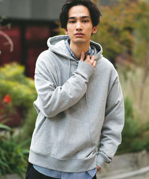 WEGO（ウィゴー）の「WEGO/カラービッグシルエットパーカー（パーカー・メンズ・イエロー/オレンジ/ブラック/サックスブルー/ベージュ/ホワイト/ライトパープル/杢グレー/レッド/ライトピンク・LARGE/MEDIUM/SMALL/X-SMALL）」の4枚目の写真