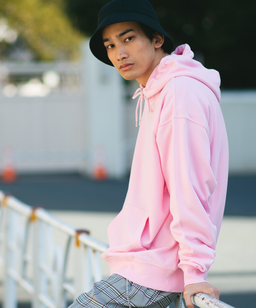 WEGO（ウィゴー）の「WEGO/カラービッグシルエットパーカー（パーカー・メンズ・イエロー/オレンジ/ブラック/サックスブルー/ベージュ/ホワイト/ライトパープル/杢グレー/レッド/ライトピンク・LARGE/MEDIUM/SMALL/X-SMALL）」の9枚目の写真