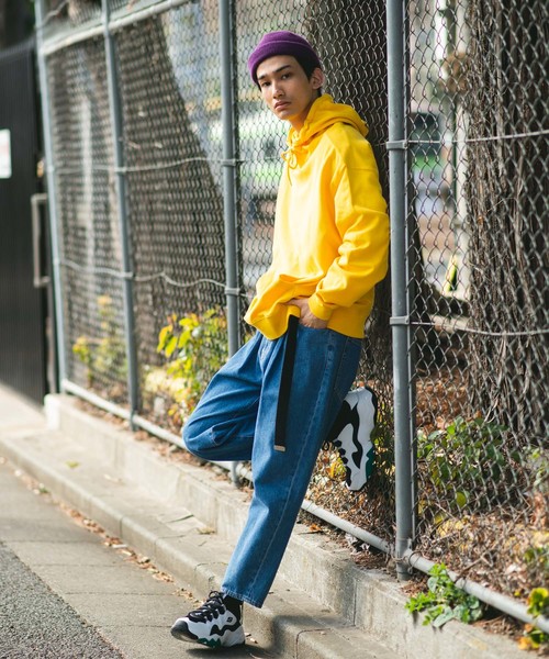 WEGO（ウィゴー）の「WEGO/カラービッグシルエットパーカー（パーカー・メンズ・イエロー/オレンジ/ブラック/サックスブルー/ベージュ/ホワイト/ライトパープル/杢グレー/レッド/ライトピンク・LARGE/MEDIUM/SMALL/X-SMALL）」の15枚目の写真