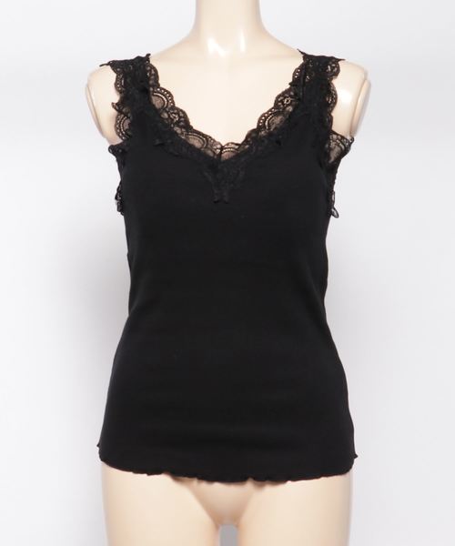 archives（アルシーヴ）の「テレコレースタンク（タンクトップ・レディース・グレー/ブラック/ベージュ/オフホワイト・MEDIUM）」の2枚目の写真