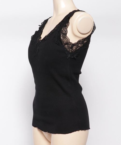 archives（アルシーヴ）の「テレコレースタンク（タンクトップ・レディース・グレー/ブラック/ベージュ/オフホワイト・MEDIUM）」の6枚目の写真