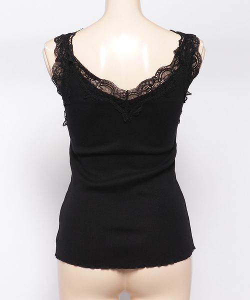 archives（アルシーヴ）の「テレコレースタンク（タンクトップ・レディース・グレー/ブラック/ベージュ/オフホワイト・MEDIUM）」の5枚目の写真