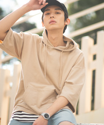 WEGO | WEGO/ミニ裏毛7分袖ビッグプルパーカ(パーカー)