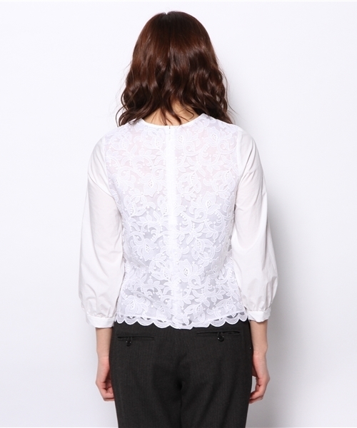 Demi-Luxe BEAMS(デミルクス ビームス)の「Demi-Luxe BEAMS / オーガンジー レースブラウス(シャツ/ブラウス・レディース・ホワイト/ブラック・38/36)」の9枚目の写真