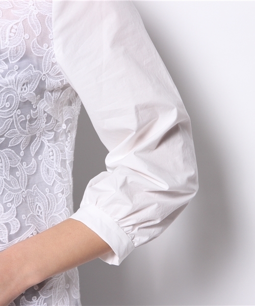 Demi-Luxe BEAMS(デミルクス ビームス)の「Demi-Luxe BEAMS / オーガンジー レースブラウス(シャツ/ブラウス・レディース・ホワイト/ブラック・38/36)」の6枚目の写真