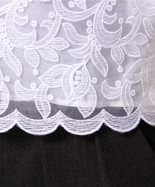 Demi-Luxe BEAMS(デミルクス ビームス)の「Demi-Luxe BEAMS / オーガンジー レースブラウス(シャツ/ブラウス・レディース・ホワイト/ブラック・38/36)」の5枚目の写真