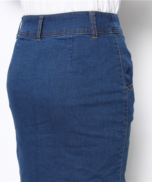 WEGO（ウィゴー）の「WEGO/デニム前ボタンタイトスカート（デニムスカート・レディース・インディゴブルー/ダークインディゴブルー・LARGE/MEDIUM）」の5枚目の写真