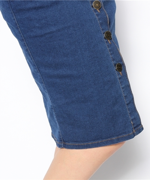 WEGO（ウィゴー）の「WEGO/デニム前ボタンタイトスカート（デニムスカート・レディース・インディゴブルー/ダークインディゴブルー・LARGE/MEDIUM）」の7枚目の写真
