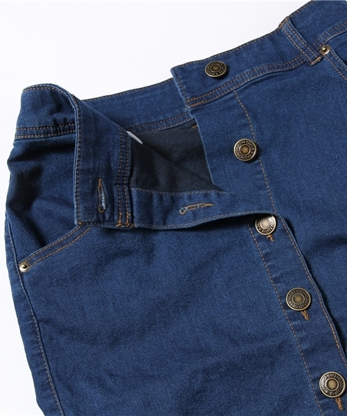 WEGO（ウィゴー）の「WEGO/デニム前ボタンタイトスカート（デニムスカート・レディース・インディゴブルー/ダークインディゴブルー・LARGE/MEDIUM）」の8枚目の写真