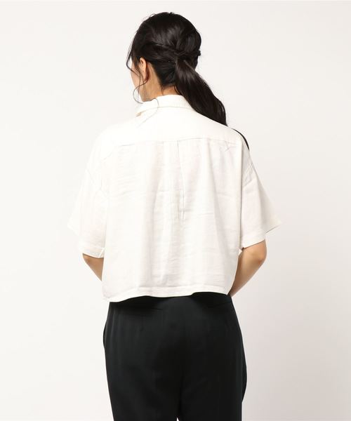 LOWRYS FARM（ローリーズファーム）の「リネンショートシャツＳＳ　833664（シャツ/ブラウス・レディース・ベージュ/オフホワイト/レッド・FREE）」の10枚目の写真