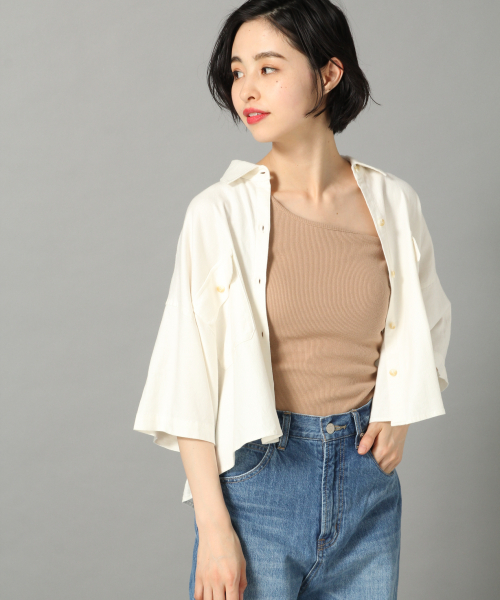 LOWRYS FARM（ローリーズファーム）の「リネンショートシャツＳＳ　833664（シャツ/ブラウス・レディース・ベージュ/オフホワイト/レッド・FREE）」の21枚目の写真