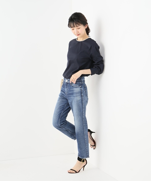 La TOTALITE（ラトータリテ）の「クルーパールブラウス【手洗い可能】◆（シャツ/ブラウス・レディース・ネイビー/サックスブルー・FREE）」の7枚目の写真