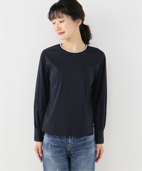 La TOTALITE（ラトータリテ）の「クルーパールブラウス【手洗い可能】◆（シャツ/ブラウス・レディース・ネイビー/サックスブルー・FREE）」の8枚目の写真