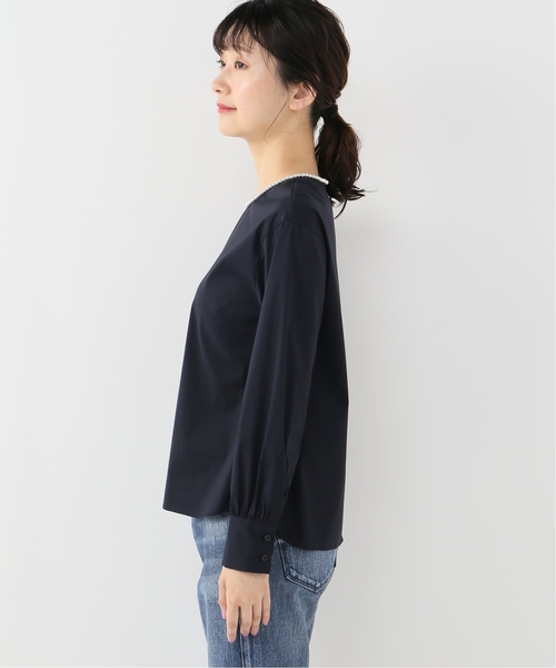 La TOTALITE（ラトータリテ）の「クルーパールブラウス【手洗い可能】◆（シャツ/ブラウス・レディース・ネイビー/サックスブルー・FREE）」の9枚目の写真