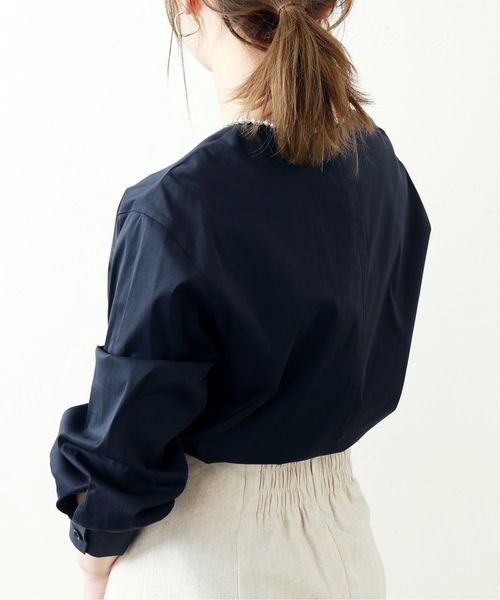 La TOTALITE（ラトータリテ）の「クルーパールブラウス【手洗い可能】◆（シャツ/ブラウス・レディース・ネイビー/サックスブルー・FREE）」の21枚目の写真