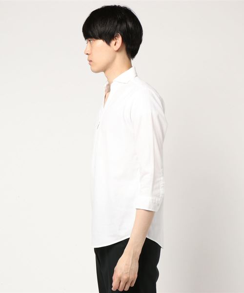 EDIFICE（エディフィス）の「カラミ 7分袖 プルオーバー カッタウェイ シャツ（シャツ/ブラウス・メンズ・カーキ/ホワイト/ネイビー/ブルー系その他・MEDIUM/SMALL/LARGE/X-LARGE）」の5枚目の写真