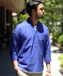 EDIFICE | カラミ 7分袖 プルオーバー カッタウェイ シャツ(シャツ/ブラウス)