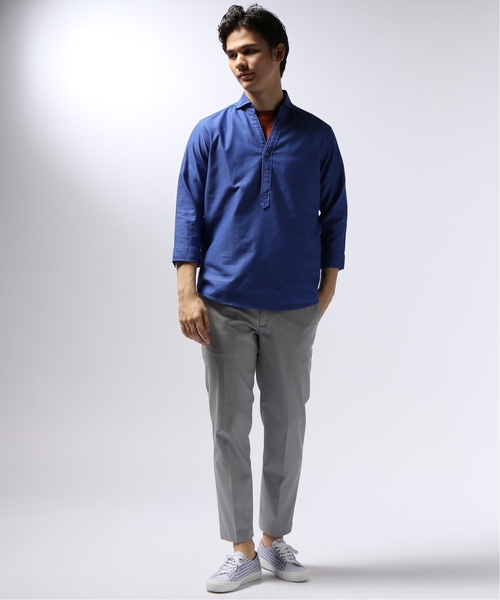 EDIFICE（エディフィス）の「カラミ 7分袖 プルオーバー カッタウェイ シャツ（シャツ/ブラウス・メンズ・カーキ/ホワイト/ネイビー/ブルー系その他・MEDIUM/SMALL/LARGE/X-LARGE）」の9枚目の写真